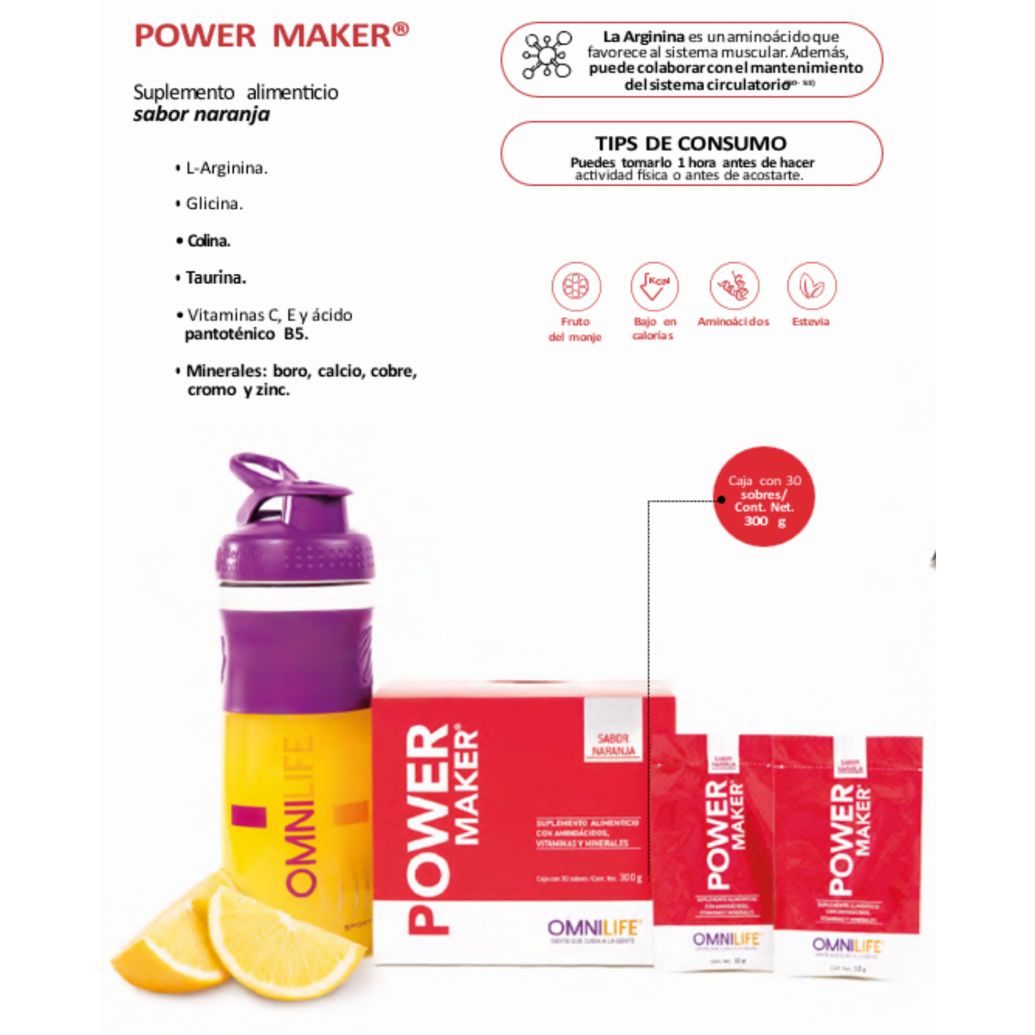 Power Maker Sabor Naranja | Potencia tu Energía, Músculos y Vitalidad