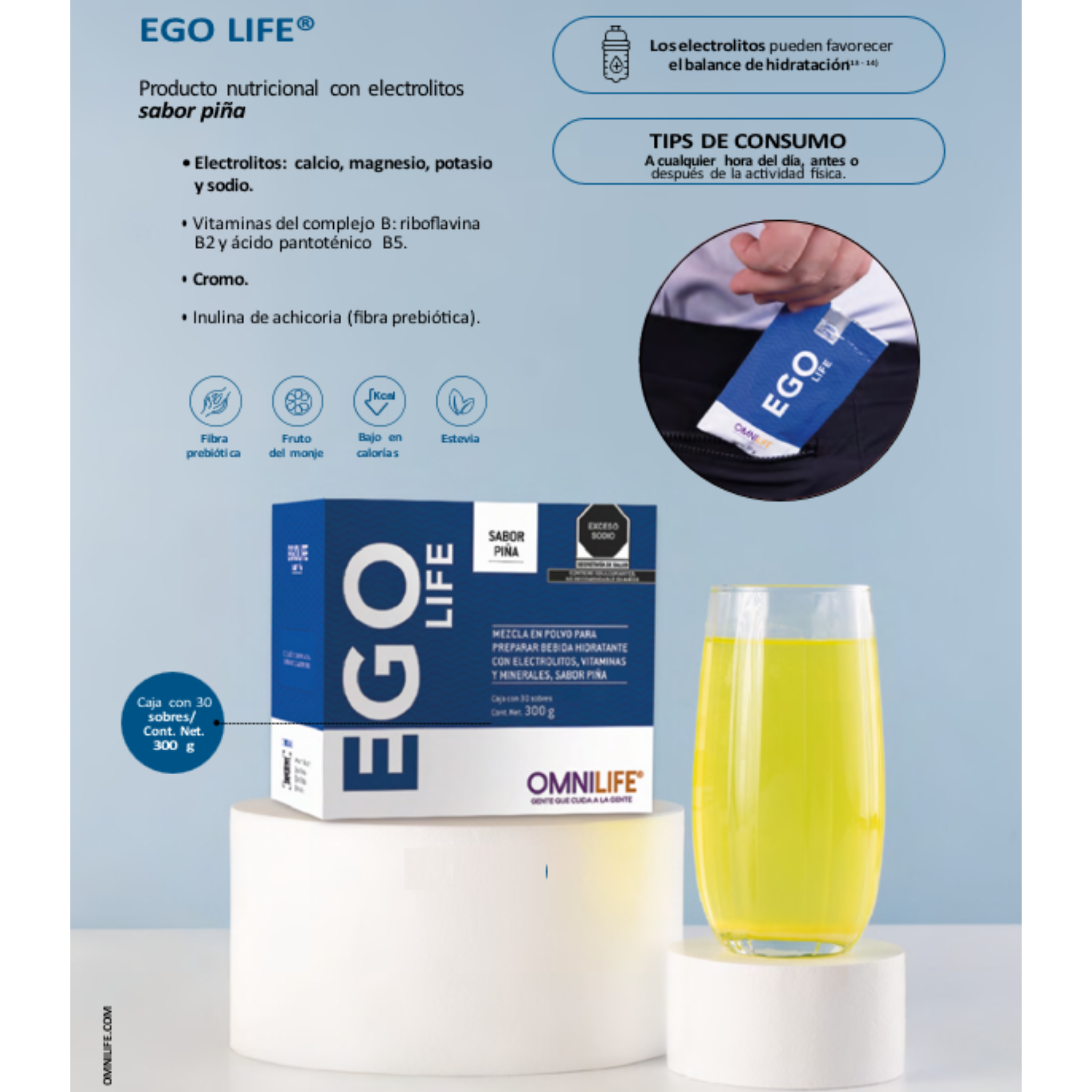 EGO LIFE Supreme Piña – Hidratación Inteligente con Vitaminas y Energía Natural