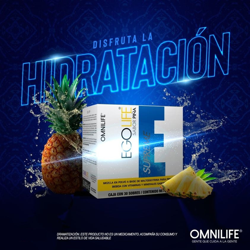 EGO LIFE Supreme Piña – Hidratación Inteligente con Vitaminas y Energía Natural