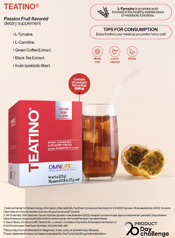 TEATINO passion fruit flavor: Activa tu metabolismo, quema más y siente la energía