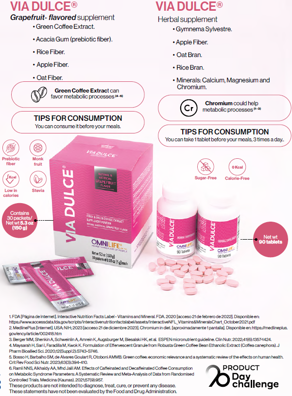 VIA DULCE: Tu aliado diario para sentirte en equilibrio - Bote 90 Tabletas
