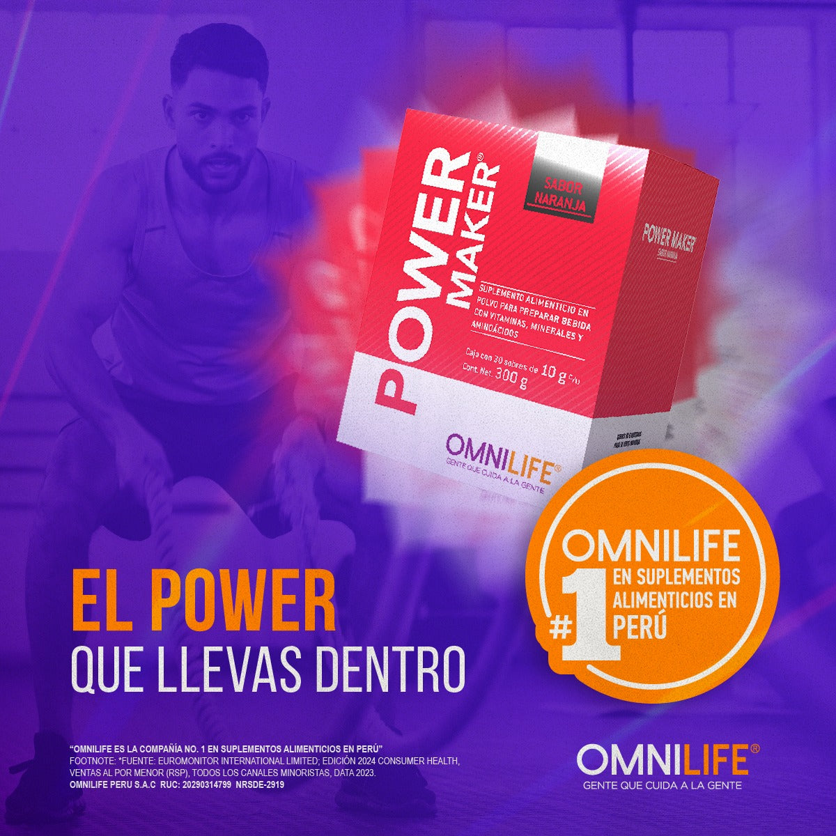 Power Maker Sabor Naranja | Potencia tu Energía, Músculos y Vitalidad